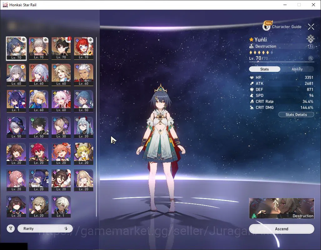 Honkai Star Rail Accounts Mid Game Asia|TL 56|5 Limited| Tribbie,Yunli,Topaz,Dante,Archer |MC Male|Amphoreus|TakeMail|Check 3