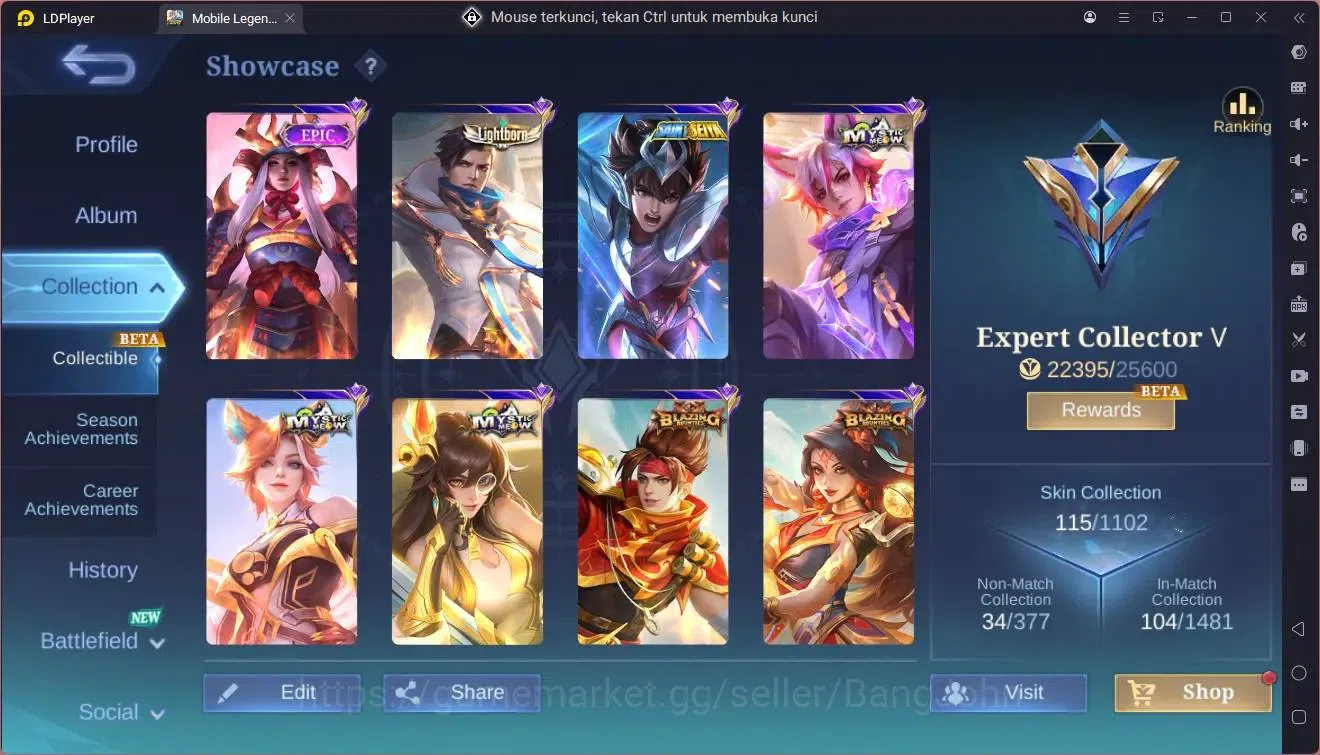 Mobile Legends: Bang Bang Accounts GLOBAL Hero 84 Skin 115|Meowkin hunter 3|Blazing 3 image 10