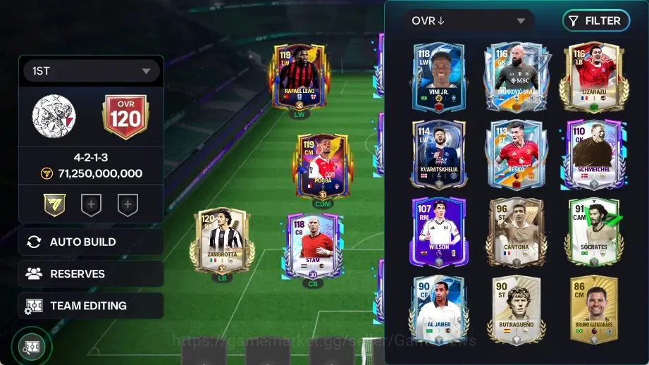 EA SPORTS FC Mobile Accounts OVR 120/71B Value|9,7k Gems with Chellini Signatur image 3