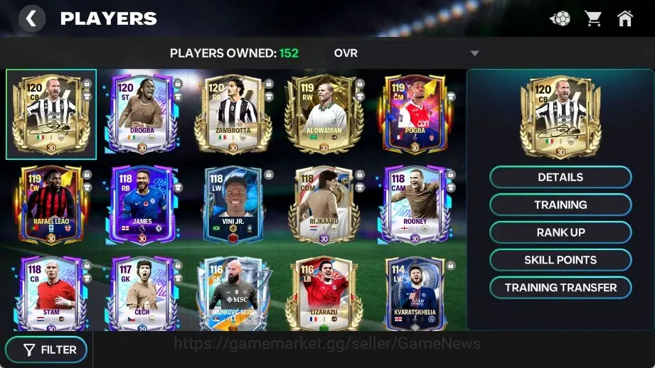 EA SPORTS FC Mobile Accounts OVR 120/71B Value|9,7k Gems with Chellini Signatur image 5