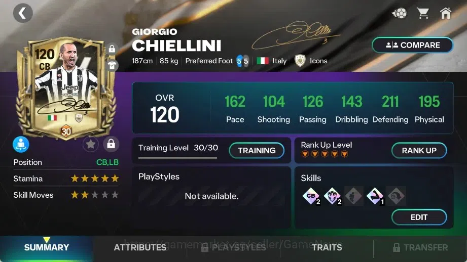 EA SPORTS FC Mobile Accounts OVR 120/71B Value|9,7k Gems with Chellini Signatur image 6