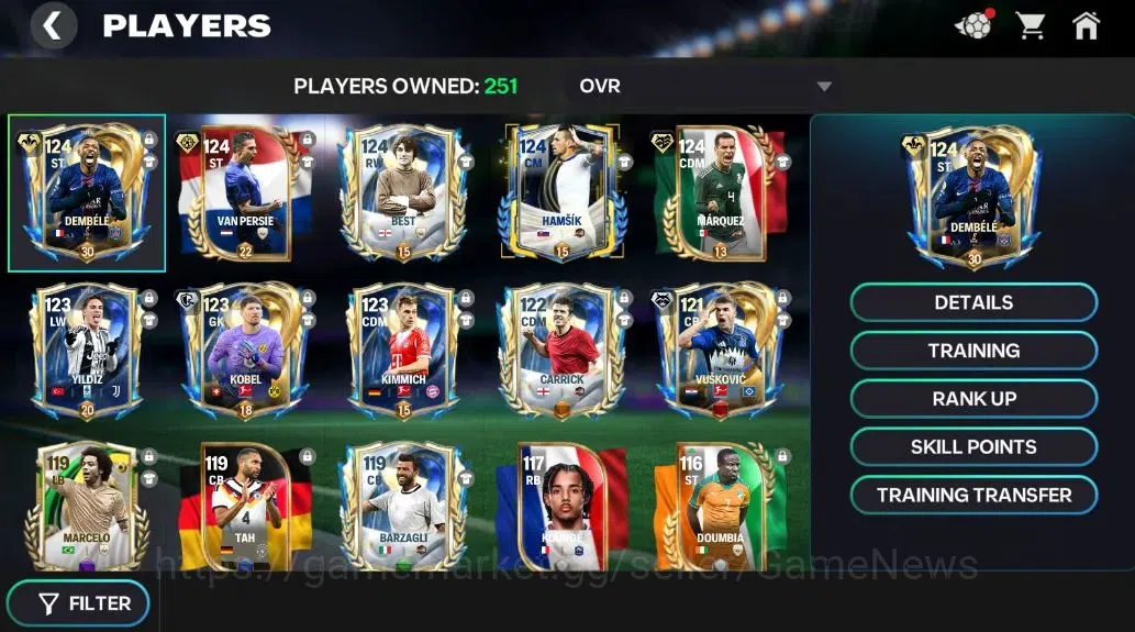 EA SPORTS FC Mobile Accounts OVR 124/63B Value|766M Gold|Dembele TOTS Trikster, image 7