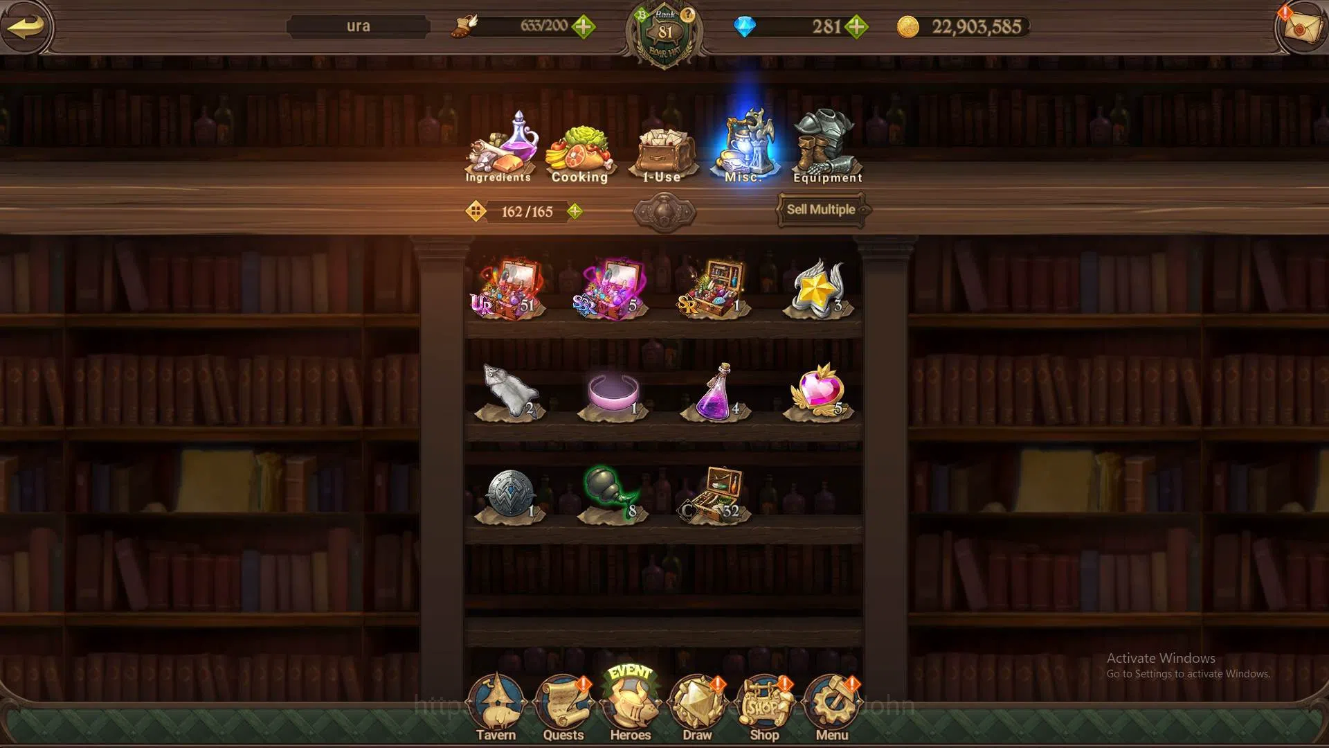 The Seven Deadly Sins: Grand Cross Accounts Others ASIA|4M CC|DM 281|1LR Elizabeth|Collab Sho5/6,Tamaki3/6,Shinra4/6|UR 7