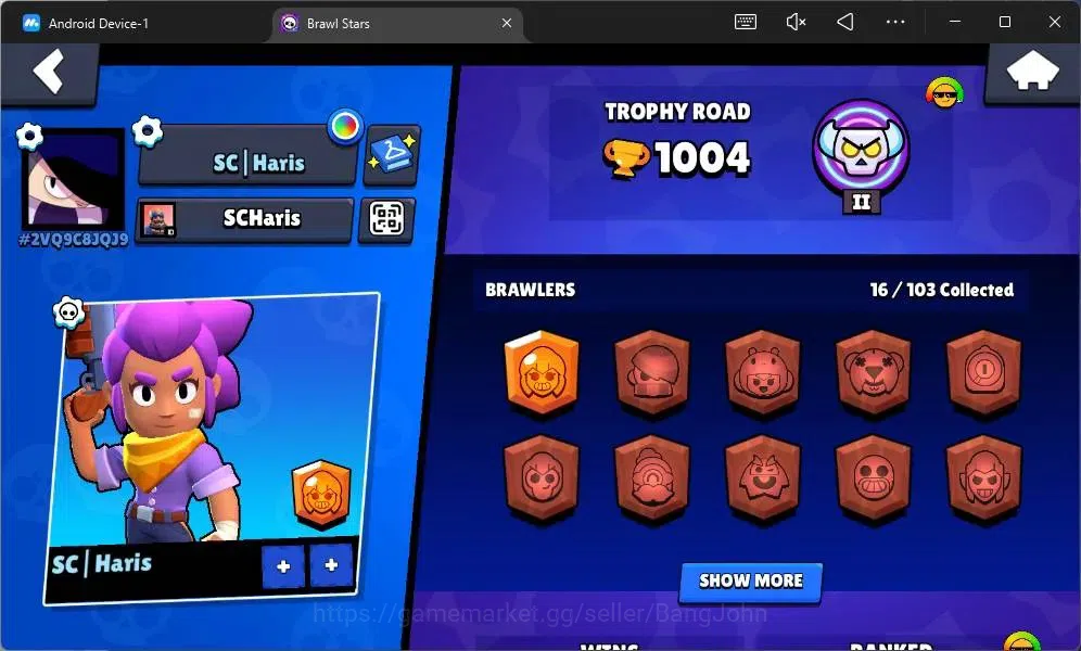 Brawl Stars Accounts Global | 1004 Thropy|16 Brawler|3 Max Lv Hyperchar image 2