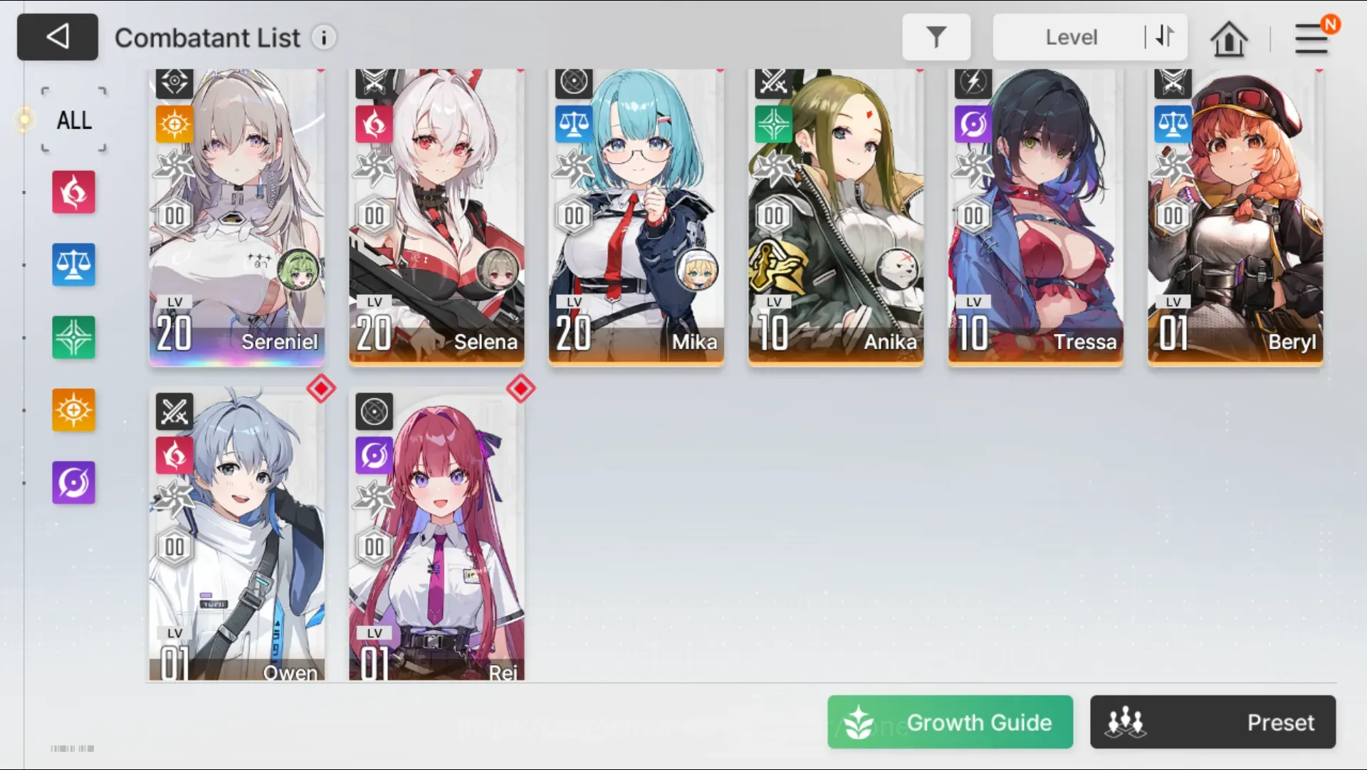 Chaos Zero Nightmare Accounts Global |Starter Lv 14| 1SSR Sereniel + Partner |Story Act 1 Ch 2 Ep 1|3 Selector|Detail Check 1