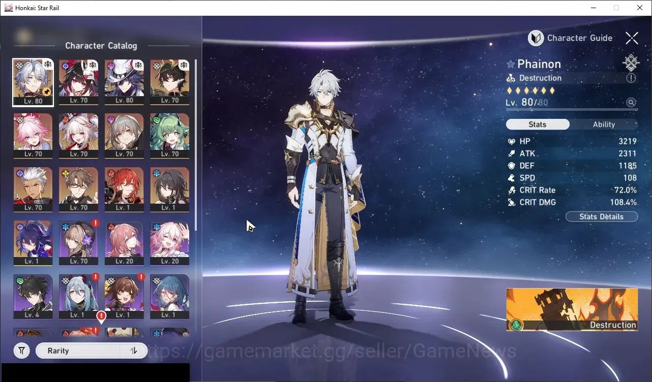 Honkai Star Rail Accounts Others Asia|TL 61|10 Limited|(Phainon,Evanescia,Sparxie,Sparkle,Ashveil,Huohuo,DH 4