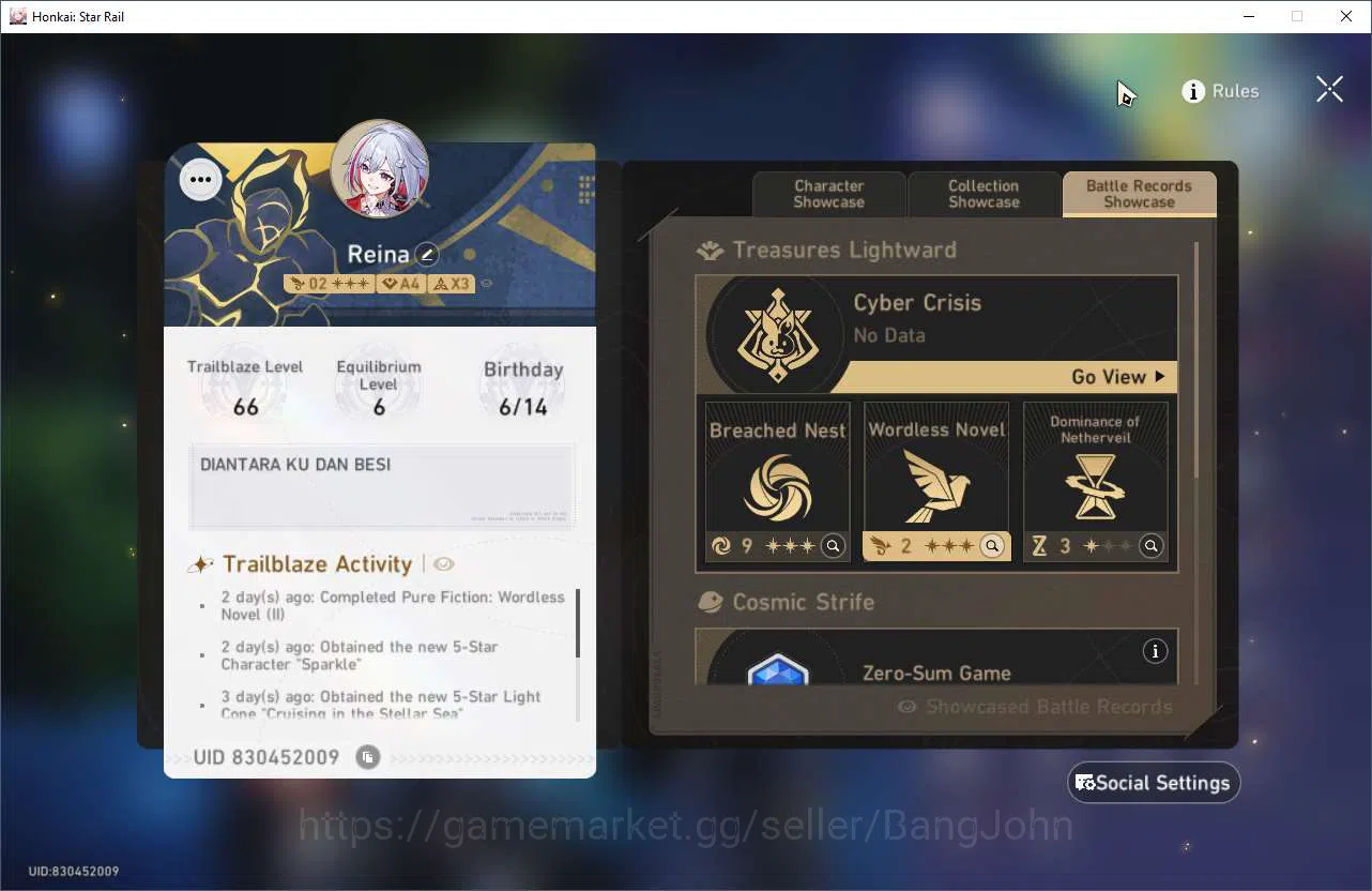 Honkai Star Rail Accounts ASIA | TL 66 | 7 Limit | Cerydra+S1 | Acheron+S1 | image 20