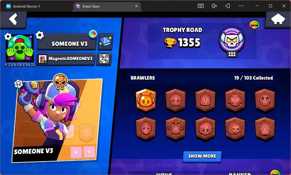 Brawl Stars Accounts Global | 1355 Thropy |19 Brawler|1 Max Hypercharge image 2