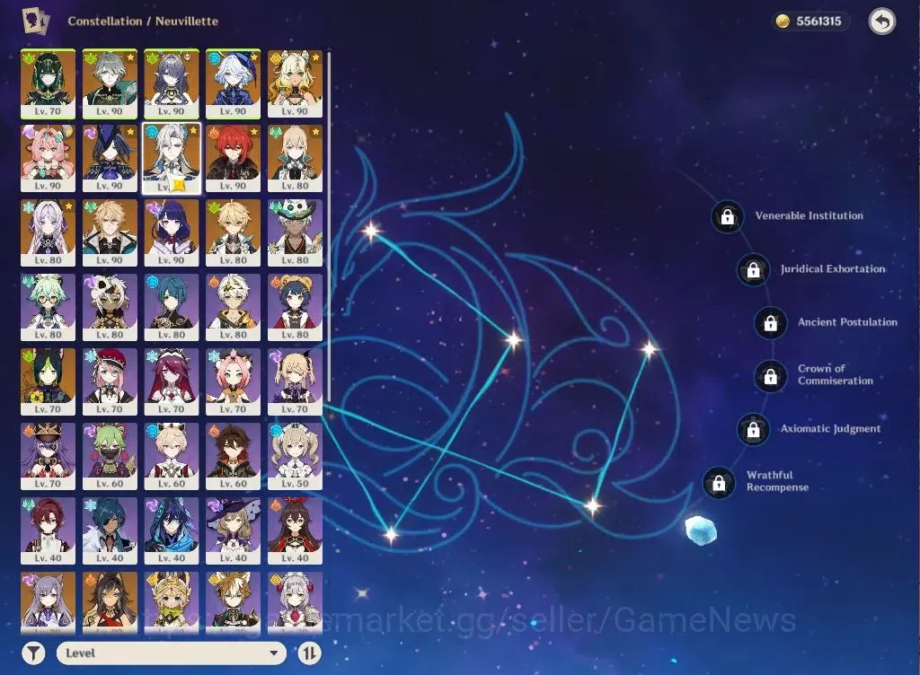 Genshin Impact Accounts ASIA|AR58|PreamTeam Neuvilette|11Limited+7(*5Weapo image 3