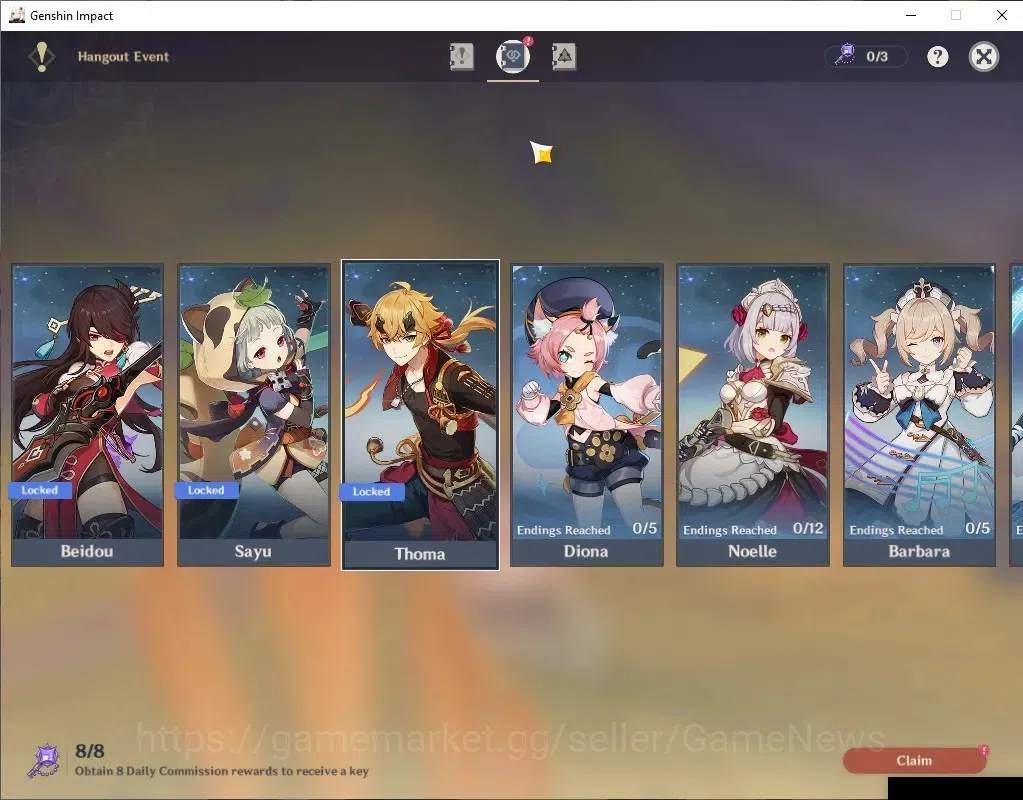 Genshin Impact Accounts ASIA | BD Unset | AR 44 | 3 Limited [Nicole,Kazuha image 12