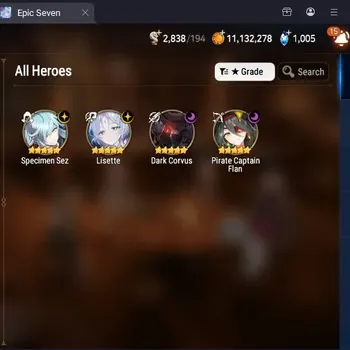 Epic Seven Accounts Starter Global Unverif|Best Starter|4ML(Lisette,S.Sez,D.Corvus,PC.Flan)|PoH+Bless ON|SS