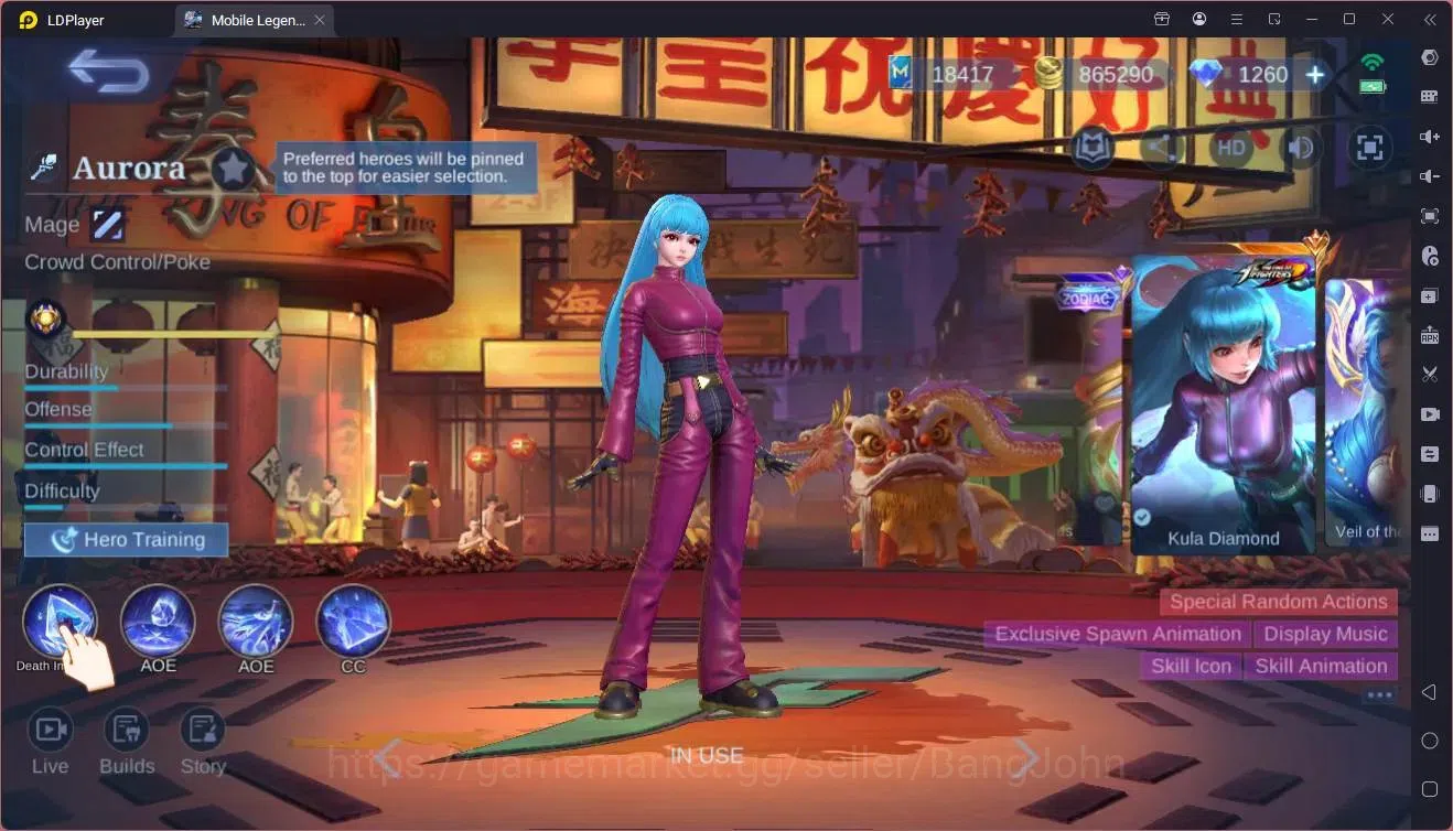 Mobile Legends: Bang Bang Accounts Global|Hero 132|Skin 297|Renowned|KOF Aurora,Karin image 11