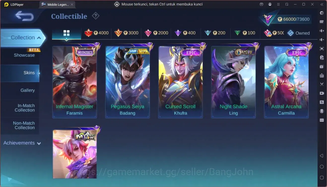 Mobile Legends: Bang Bang Accounts Global|Hero 132|Skin 297|Renowned|KOF Aurora,Karin image 15
