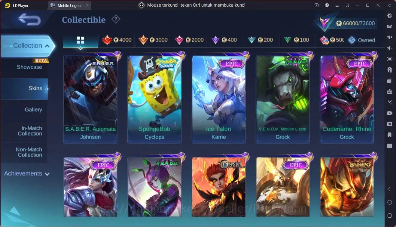 Mobile Legends: Bang Bang Accounts Global|Hero 132|Skin 297|Renowned|KOF Aurora,Karin image 18