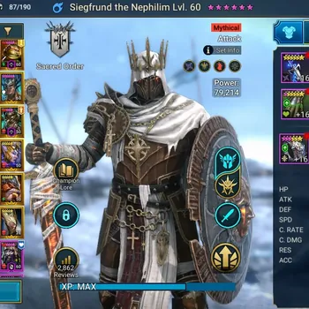 Raid: Shadow Legends Accounts Mid-Game Lv 59|1,1M PWR|1 Mythic(Siegefrund Nephilim)+27
