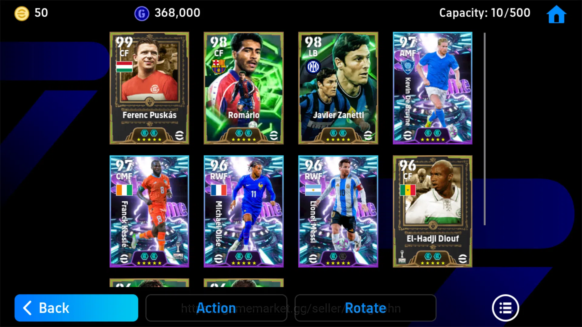 eFootball Accounts Others Power 3148 | Ferenc Puskas Epic DB | Romario Epic DB | Franck Kessie Show Time | Javier Zanetti 3