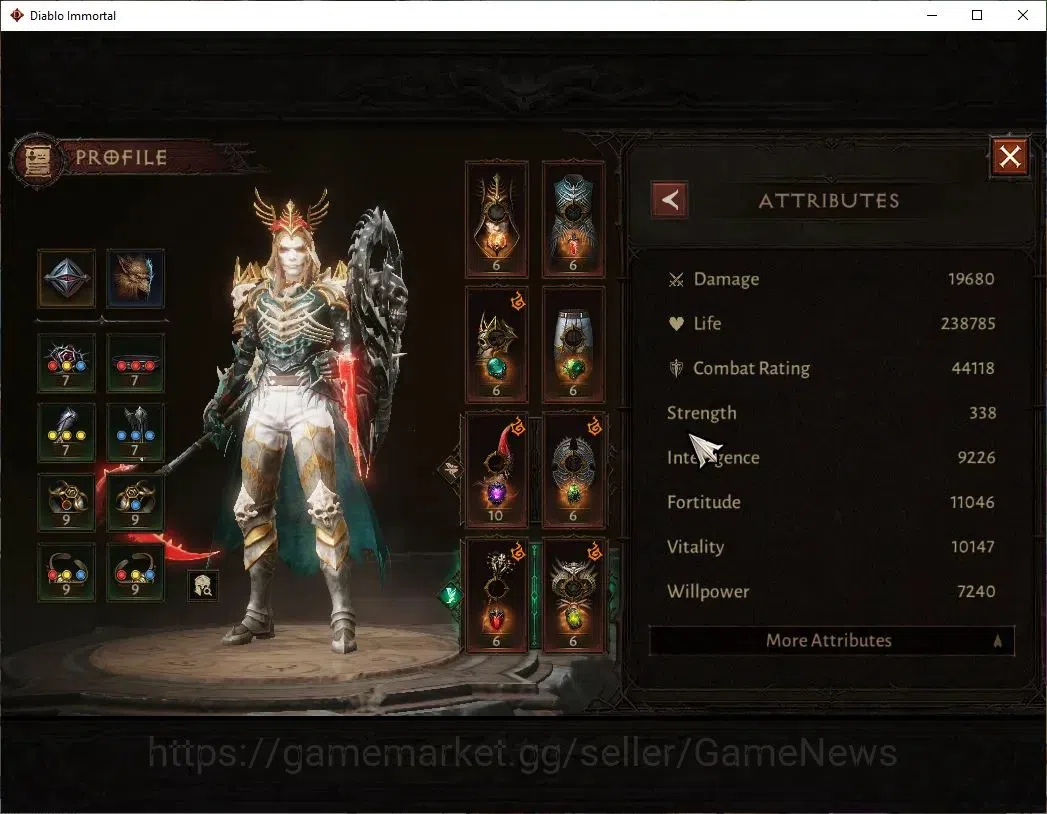 Diablo Immortal Accounts SEA-Izual|CS ON|Lv60(844)|Necromancer|CR 44k|Parag image 3