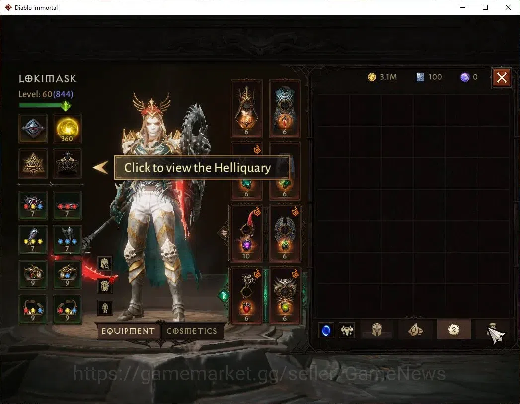 Diablo Immortal Accounts SEA-Izual|CS ON|Lv60(844)|Necromancer|CR 44k|Parag image 7