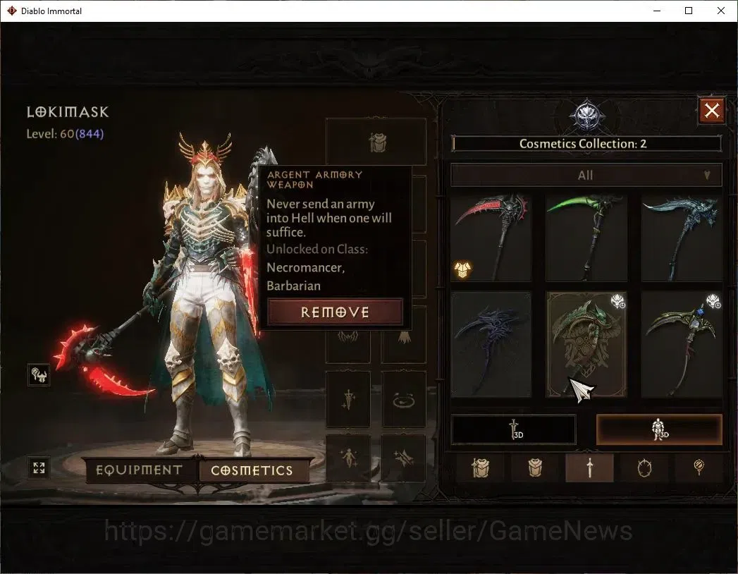 Diablo Immortal Accounts SEA-Izual|CS ON|Lv60(844)|Necromancer|CR 44k|Parag image 9