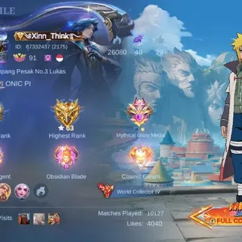 Mobile Legends: Bang Bang Accounts Collector Global|Skin580|World|Legend 5(Lesley),Naruto 5,Aspirant 5,Collector 11(YSS),JJK