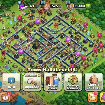 Clash of Clans Accounts High-End LV 180|TH 14-BH 7|HH 8|Limited Skin|BK 75,AQ 76,GW 52,MP 54,RC 25|BM 25,BC 15|974 Medal