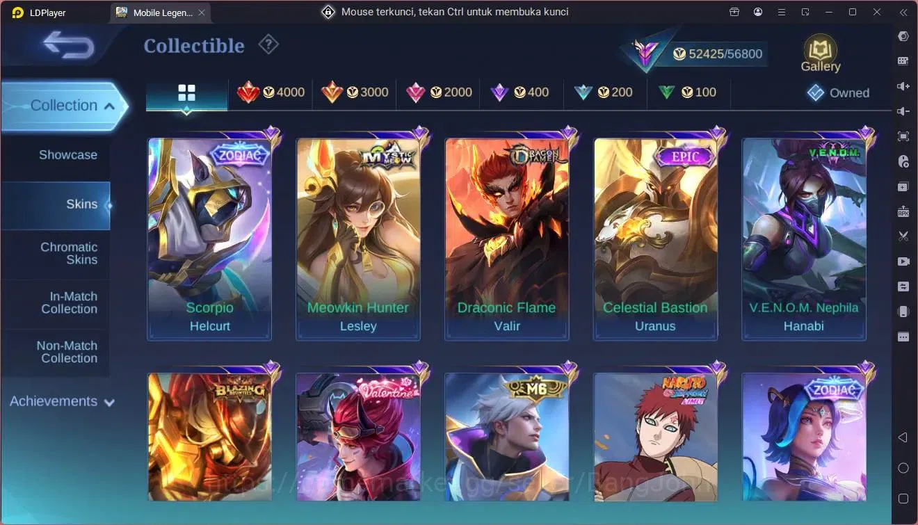 Mobile Legends: Bang Bang Accounts Collector Global|Hero 108|Skin 211|Sandrio Floryn|CC NataliaLuckybox 11