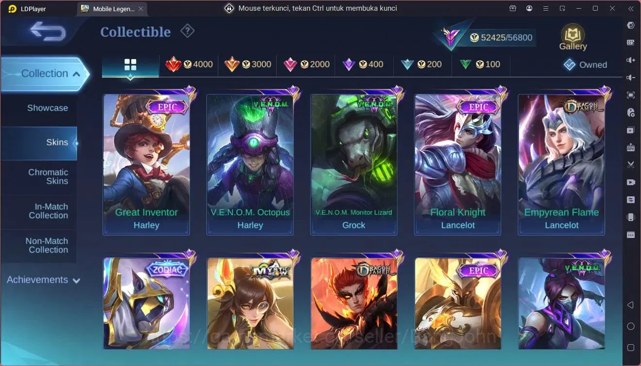 Mobile Legends: Bang Bang Accounts Collector Global|Hero 108|Skin 211|Sandrio Floryn|CC NataliaLuckybox 12