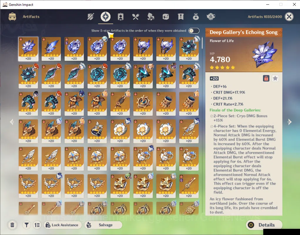 Genshin Impact Accounts ASIA|AR60|End Game Well Build|21Limited+16(*5Weapo image 11