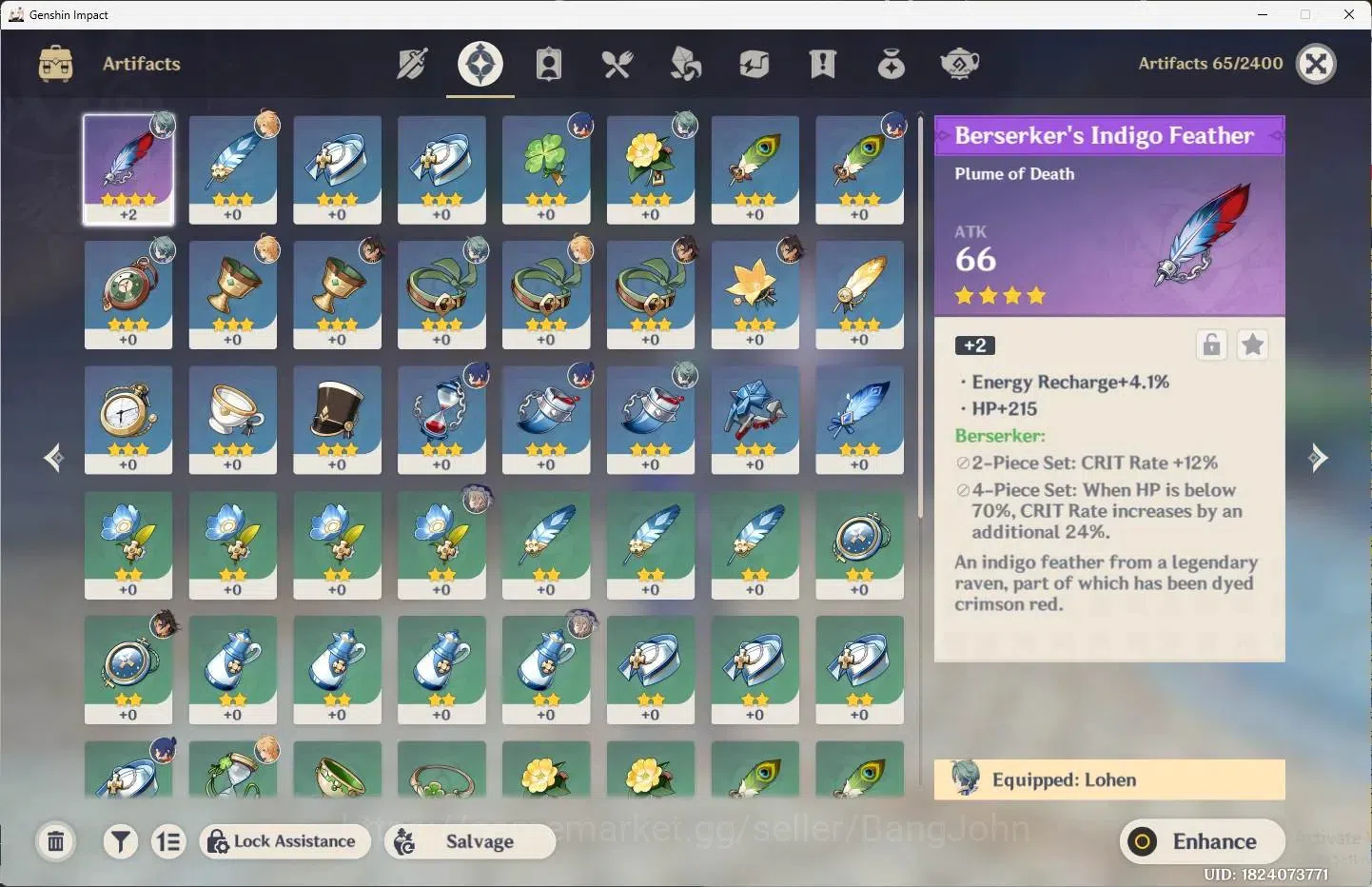 Genshin Impact Accounts Asia | AR 12| Starter| 1 Limit+1 Charsdt | Lohen | image 4