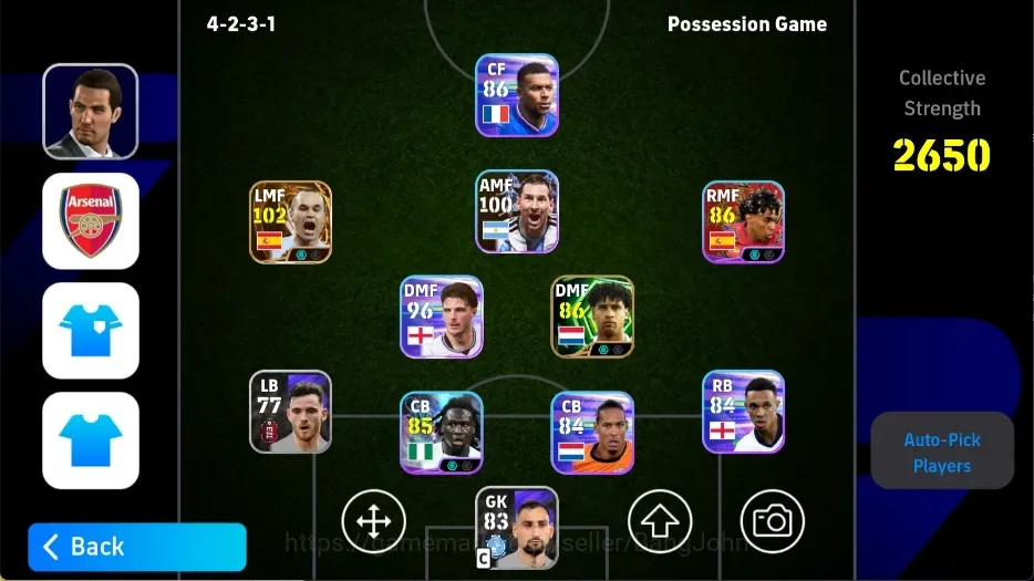 eFootball Accounts High-End Mobile |PW 2650|BIGT Iniesta,Epic Rijkaard,Shwt Yamal Messi CalvinBassey|Coach DamiaGranero 1