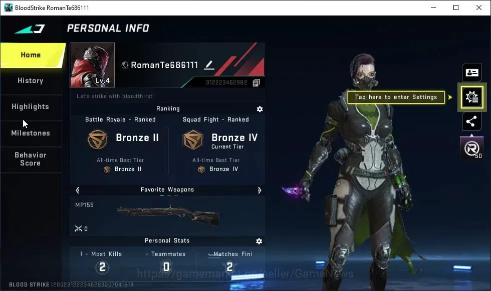 Blood Strike Accounts ASIA|ULTRA MELEE Butterfly Knife-Starfall|Collab S image 2