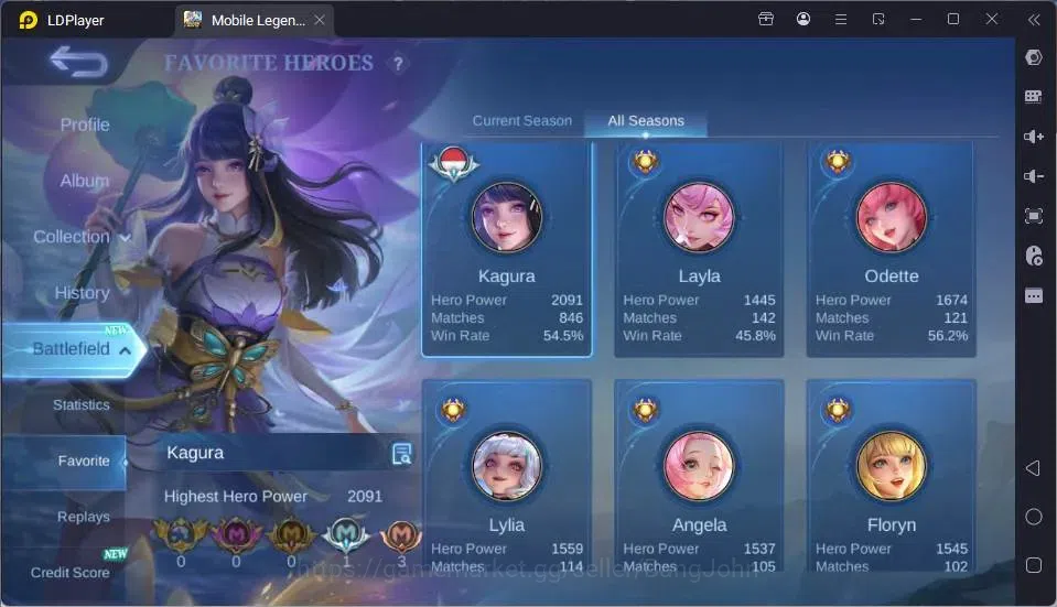 Mobile Legends: Bang Bang Accounts GLOBAL Hero 80 Skin 167|Star Kagura|Zodiac Mino|Se image 15