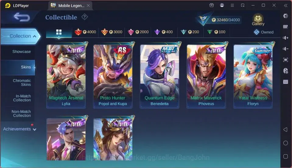 Mobile Legends: Bang Bang Accounts GLOBAL Hero 80 Skin 167|Star Kagura|Zodiac Mino|Se image 4