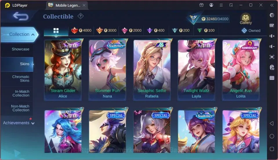 Mobile Legends: Bang Bang Accounts GLOBAL Hero 80 Skin 167|Star Kagura|Zodiac Mino|Se image 7