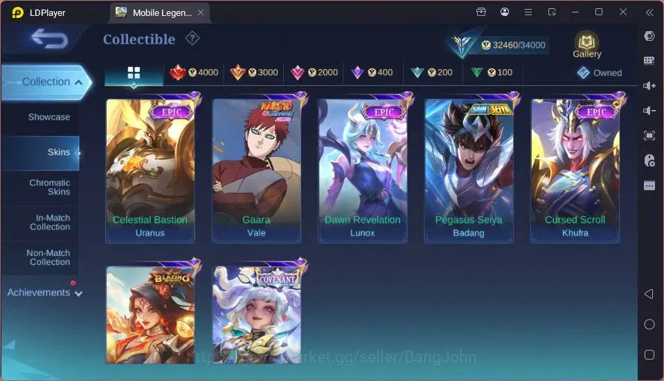 Mobile Legends: Bang Bang Accounts GLOBAL Hero 80 Skin 167|Star Kagura|Zodiac Mino|Se image 9