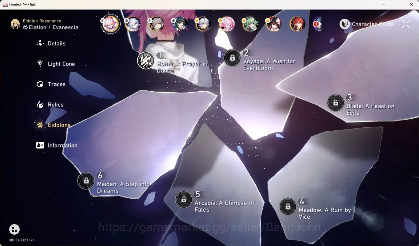 Honkai Star Rail Accounts Others ASIA|TL 61|7 Limited [Evanescia E1 + Sign],Cyrene,Phainon,Houhou,Sparkle,Yao Guang,Yunli|Mc 5