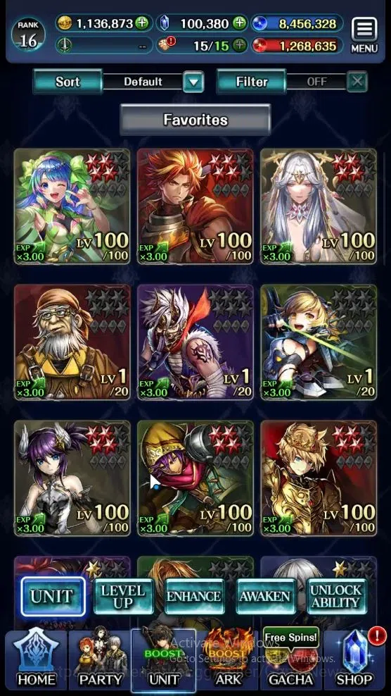 Last Cloudia Accounts Endgame GLOBAL|Rank 16|100k Crystal|Collab BraveFrontier (G Tilith,FG Vargas)+Top Tier Unit (Goddess 1