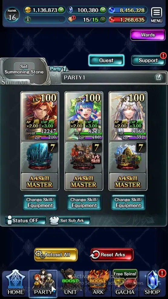 Last Cloudia Accounts Endgame GLOBAL|Rank 16|100k Crystal|Collab BraveFrontier (G Tilith,FG Vargas)+Top Tier Unit (Goddess 4