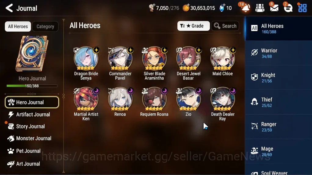 Epic Seven Accounts High-End ASIA UnVerif|NewEra|10 ML (Zio,Renoa,DJ Basar,Etc)+Estelle,Fumyr,A Ludwig,Hecate,Mort,Etc|136K 1