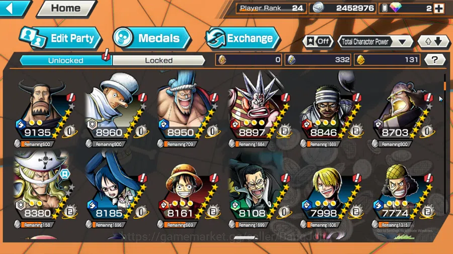 One Piece Bounty Rush Accounts GLOBAL |EX 3 | Borsalino, Awaken Lucci, Captain Ko image 9