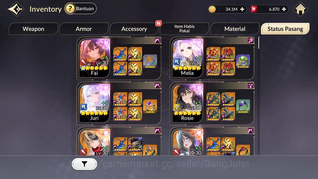 Seven Knights Re:Birth Accounts Global|4EX7(FaiTC1,Melia,Juri,Rosie)Leg Costume(Ye image 15