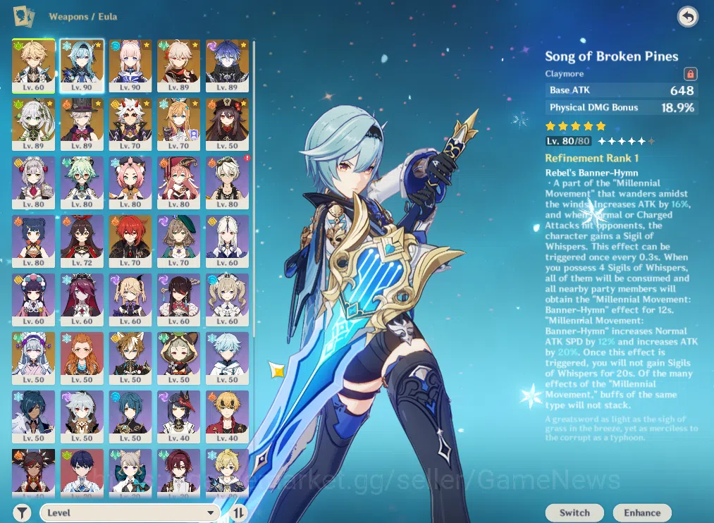 Genshin Impact Accounts ASIA|AR 58|9 Limited +9(*5Weapon)|(EulaC2,LineyR2, image 3