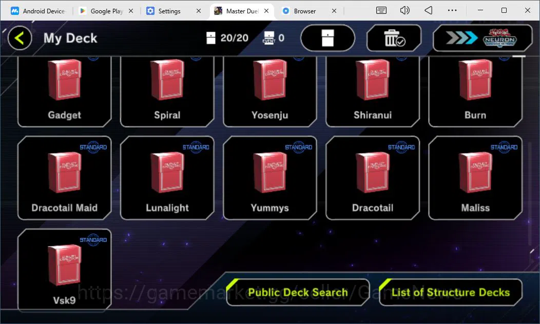 Yu-Gi-Oh! Master Duel Accounts Lv 18 | 20 Deck |VSK9,DragonMaid,Yummy,Maliss,Drac image 3