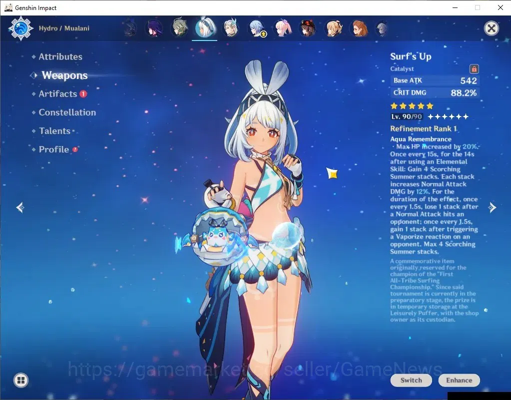 Genshin Impact Accounts Asia|AR60|13Limited+9(*5WP)|(Mualani,Ayaka,Kazuha, image 10