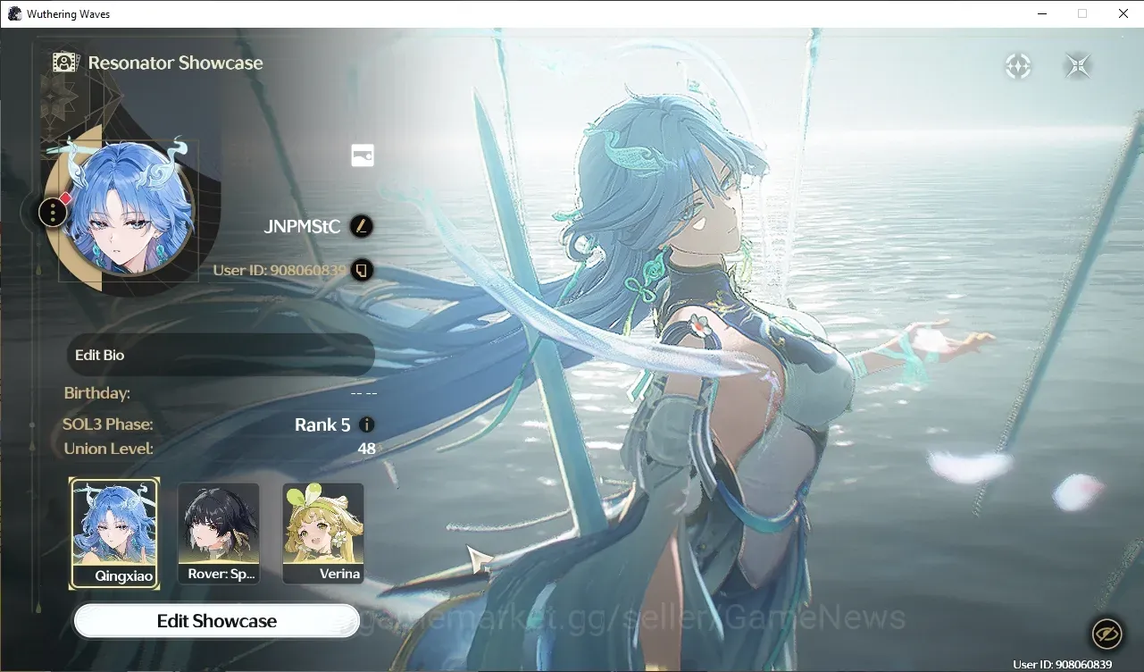 Wuthering Waves Accounts Starter SEA|UL 48|1 Limited| (Qingxiao RC5)+Sign +4 Standard Character |DB Lvl 30|Female MC 1