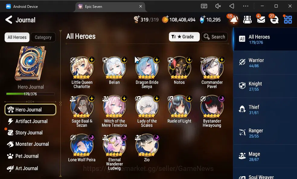 Epic Seven Accounts GLOBAL Unverif|New Era|13 ML(Notos,LOTScales,Belia image 10