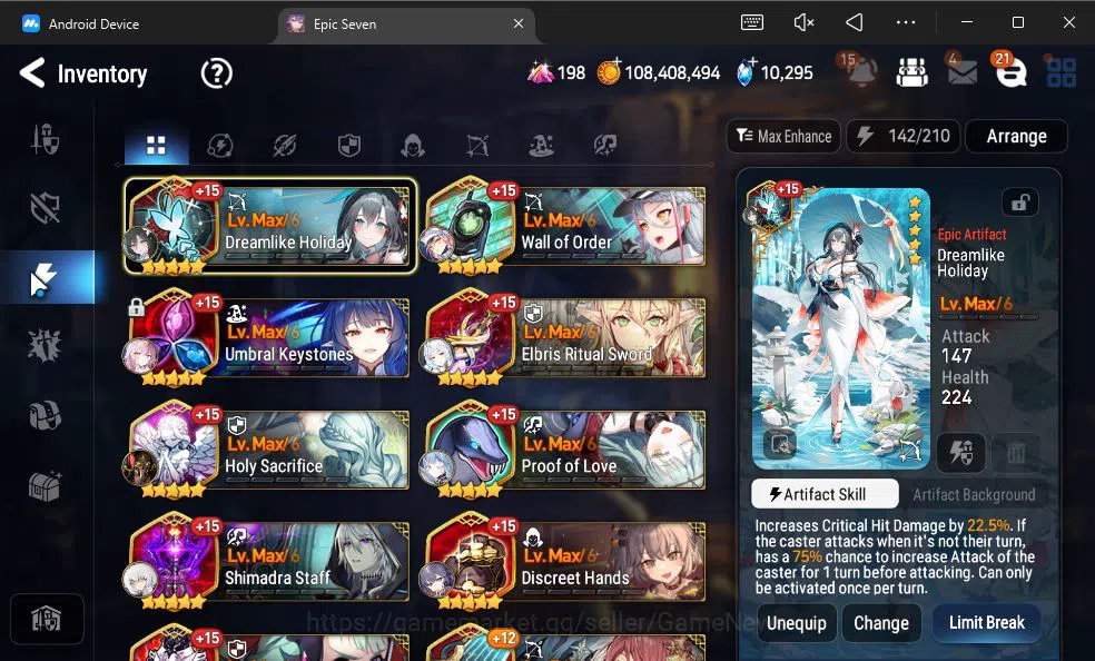 Epic Seven Accounts GLOBAL Unverif|New Era|13 ML(Notos,LOTScales,Belia image 18
