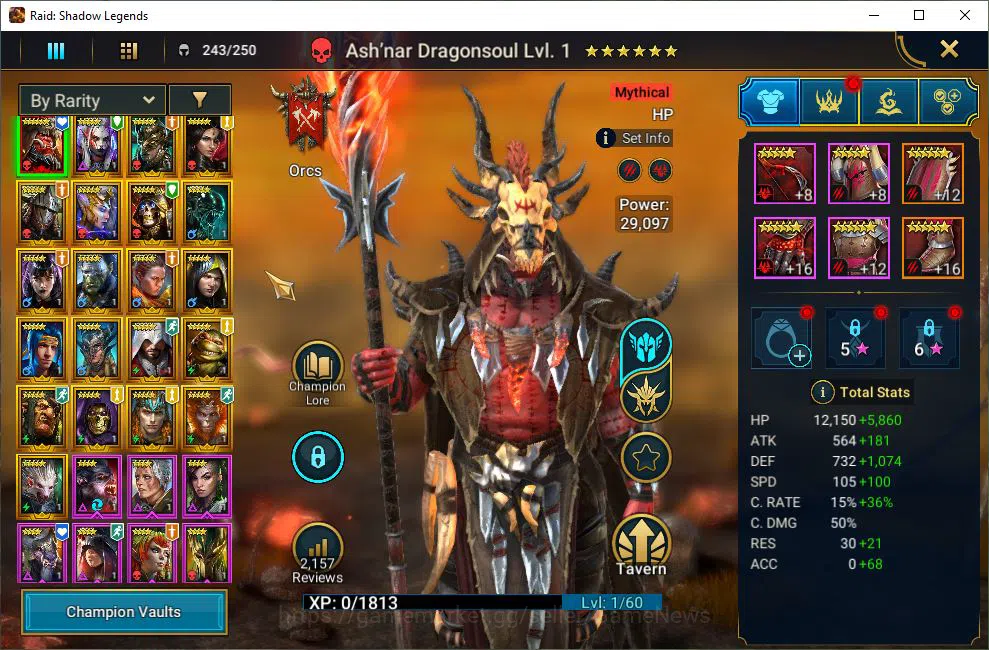 Raid: Shadow Legends Accounts Starter Lv6 612K Power|1 Mythic(Ashnar)+20 3