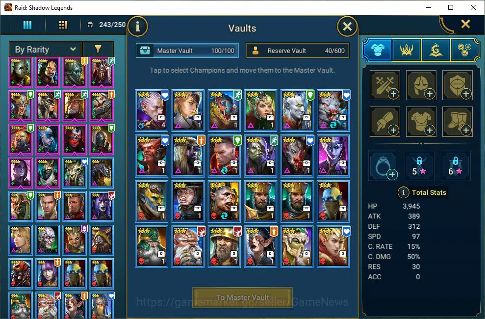 Raid: Shadow Legends Accounts Starter Lv6 612K Power|1 Mythic(Ashnar)+20 7