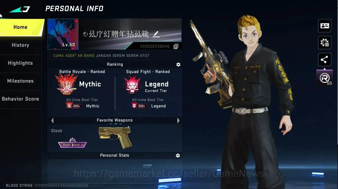 Blood Strike Accounts ASIA|ETERNAL [DEagle,AUG-Empyrean Lv3]|Collab TR[J image 2